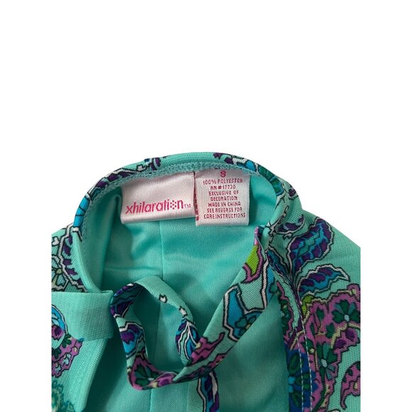 Xhilaration Blue, Purple Mini Dress Floral Paisley Pattern Women's Size S Vintag - Picture 2 of 4